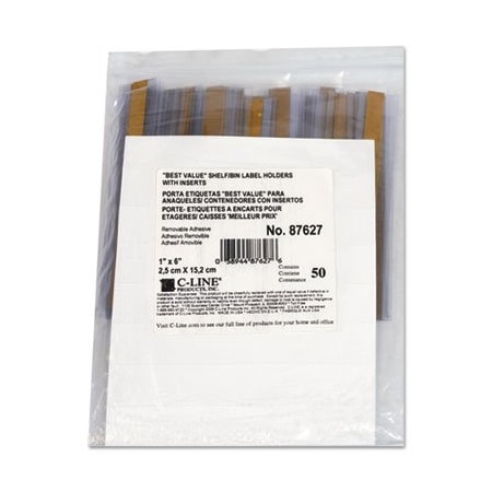 C-Line Products C-Line, Self-Adhesive Label Holders, Top Load, 1 X 6, Clear, 50PK 87627